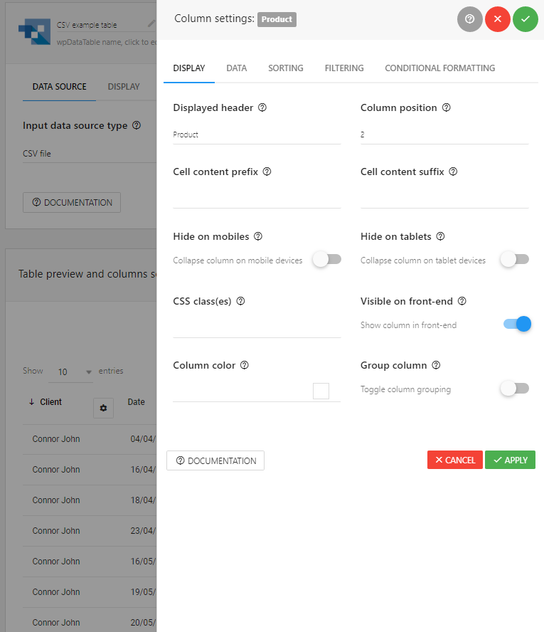 wpDataTables &#8211; WordPress Data Table, Dynamic Tables &amp; Table Charts Plugin