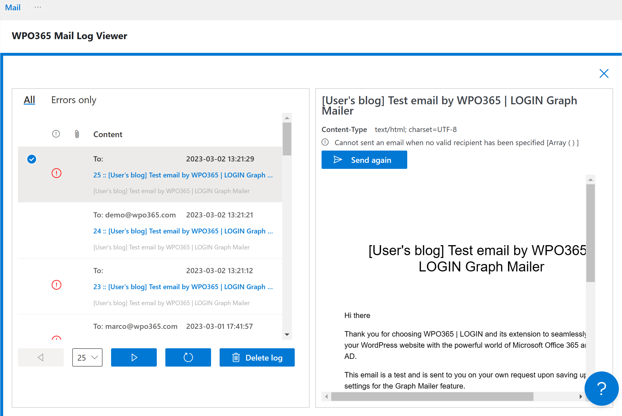 WPO365 | MICROSOFT 365 GRAPH MAILER