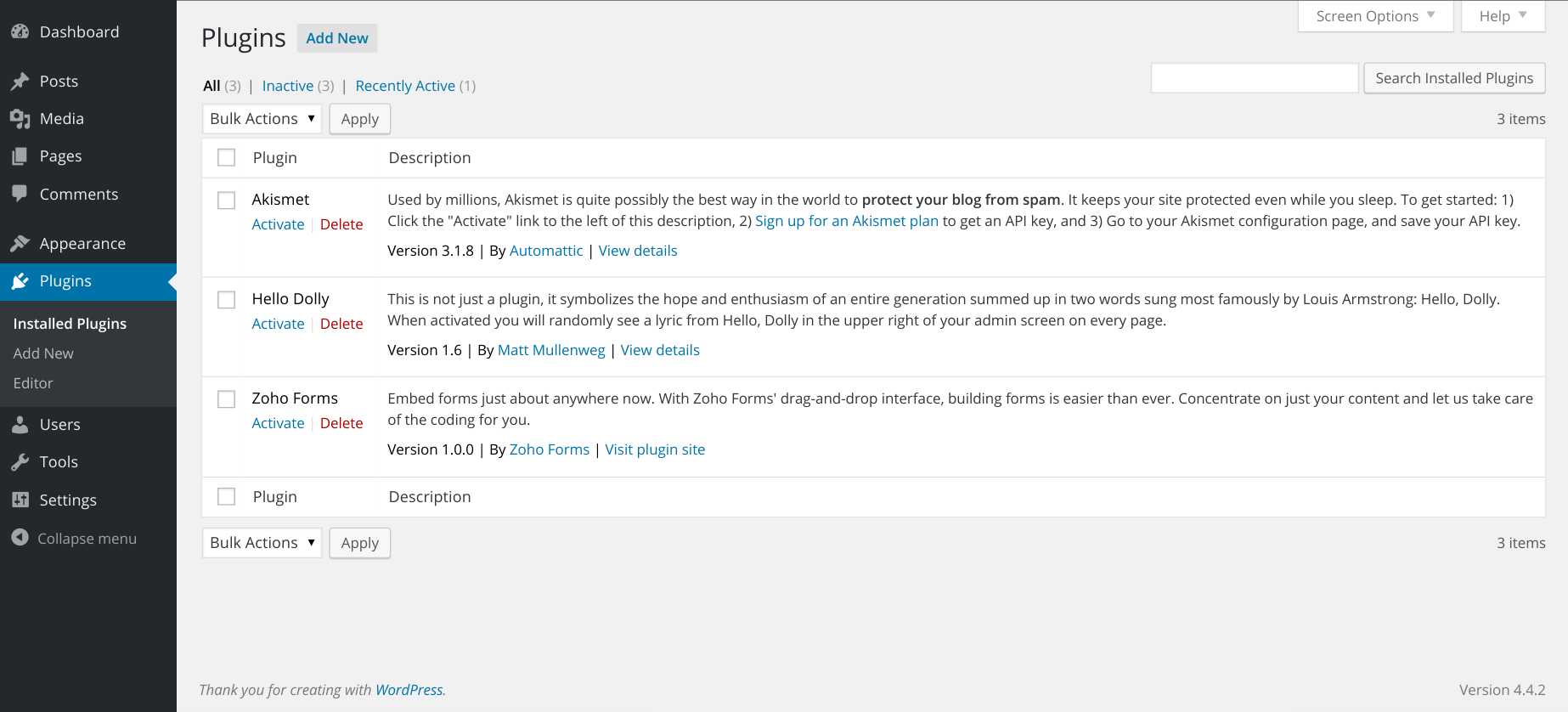 Form plugin for WordPress – Zoho Forms