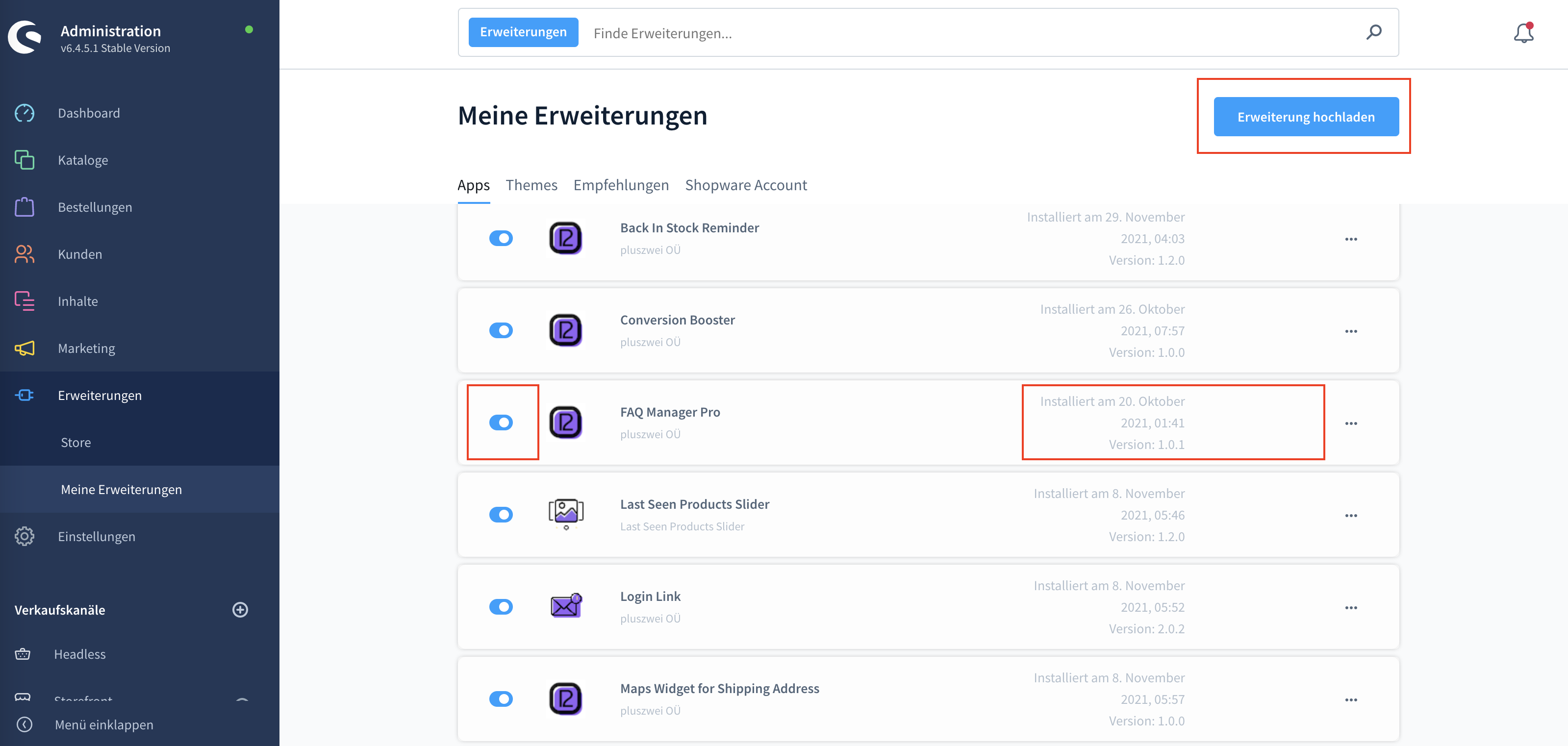 Installieren und Aktivieren FAQ Manager Pro