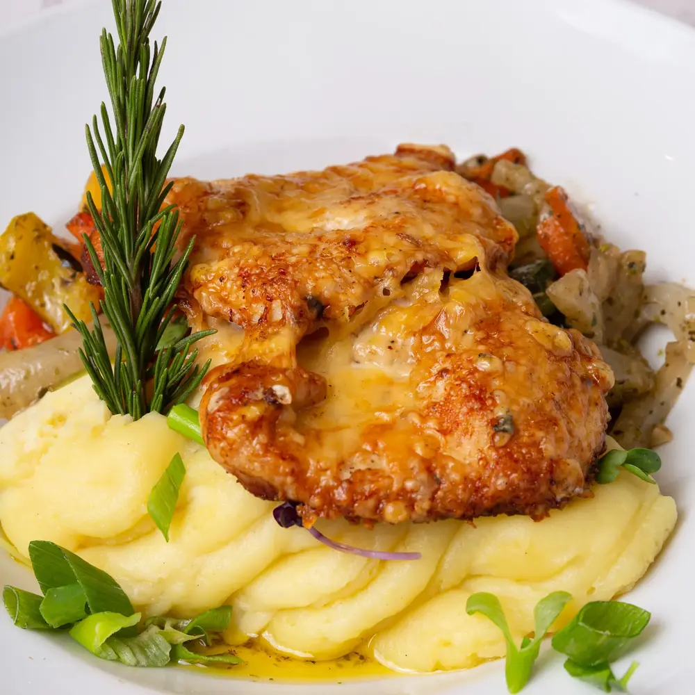 Überbackene Hähnchenbrust