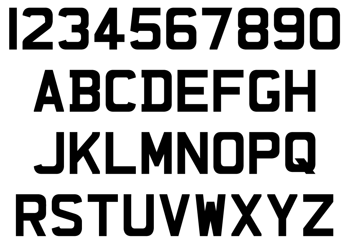 Font Style Number Plates