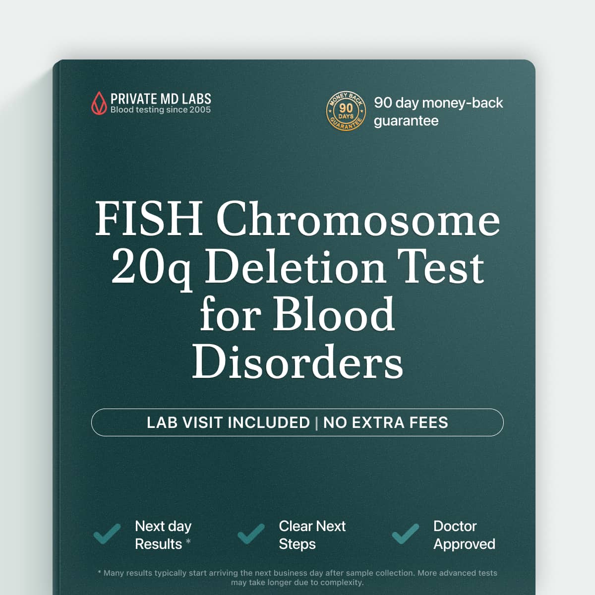FISH test for chromosome 20q deletion in suspected MDS or AML cases