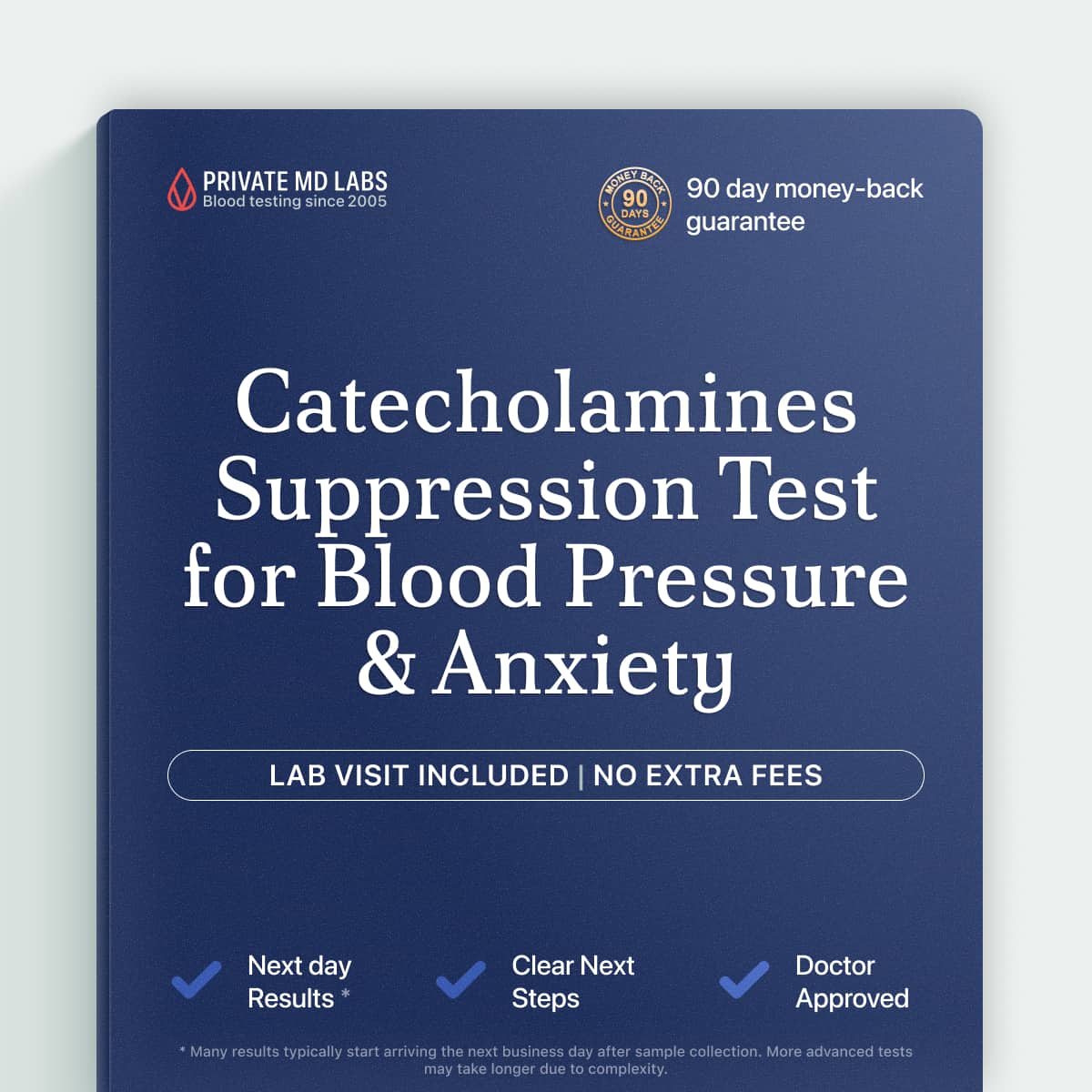 Catecholamines clonidine suppression test for adults with high blood pressure and anxiety symptoms