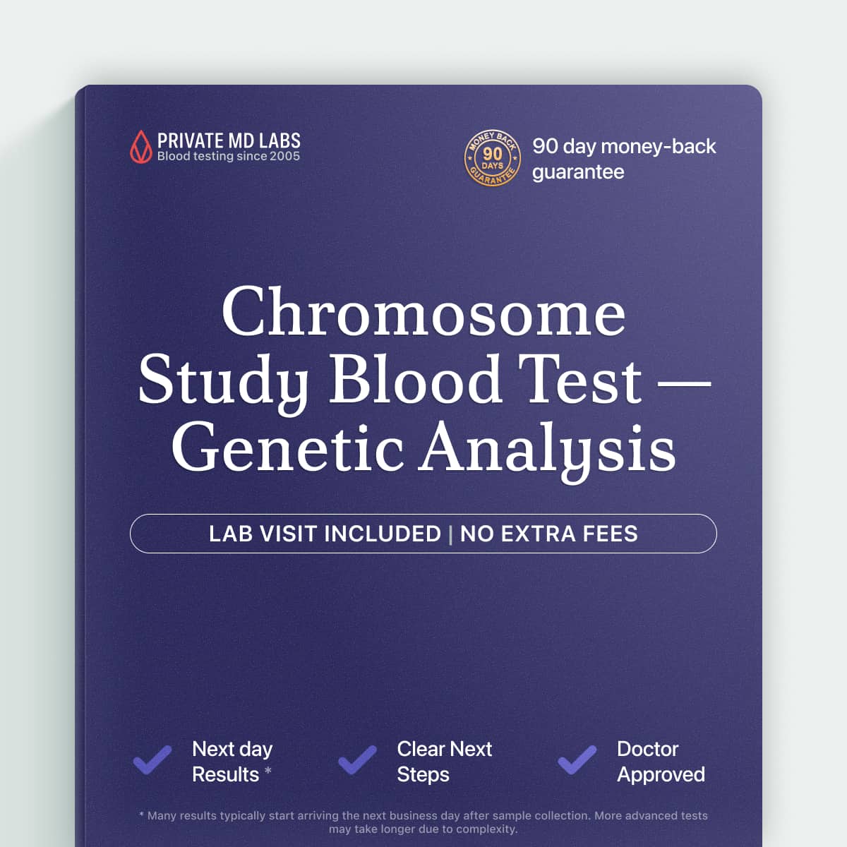 Chromosome study blood test for genetic conditions, family planning, and hereditary concerns