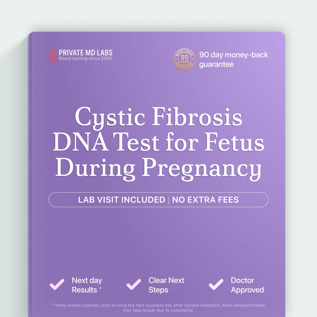 Prenatal genetic test checking fetus for inherited cystic fibrosis gene mutations