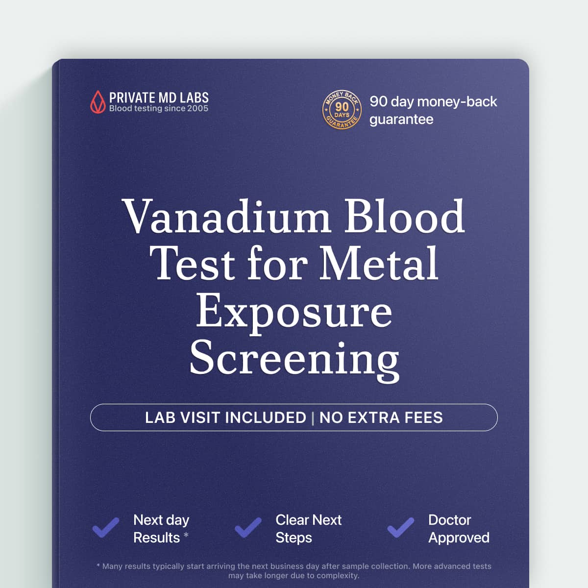 Vanadium blood test for checking trace mineral exposure and nutritional balance