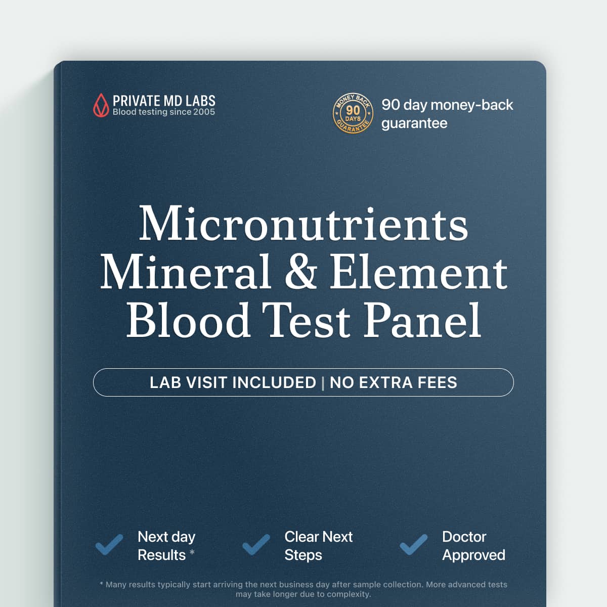 Mineral and element panel for checking nutrient deficiencies affecting energy and health