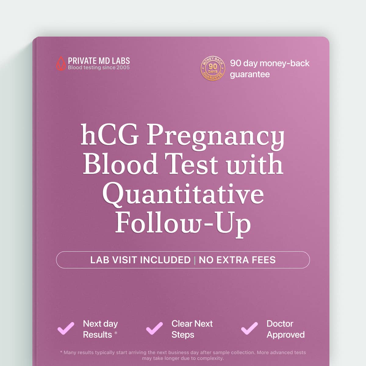 Qualitative hCG blood test to confirm pregnancy quickly and privately