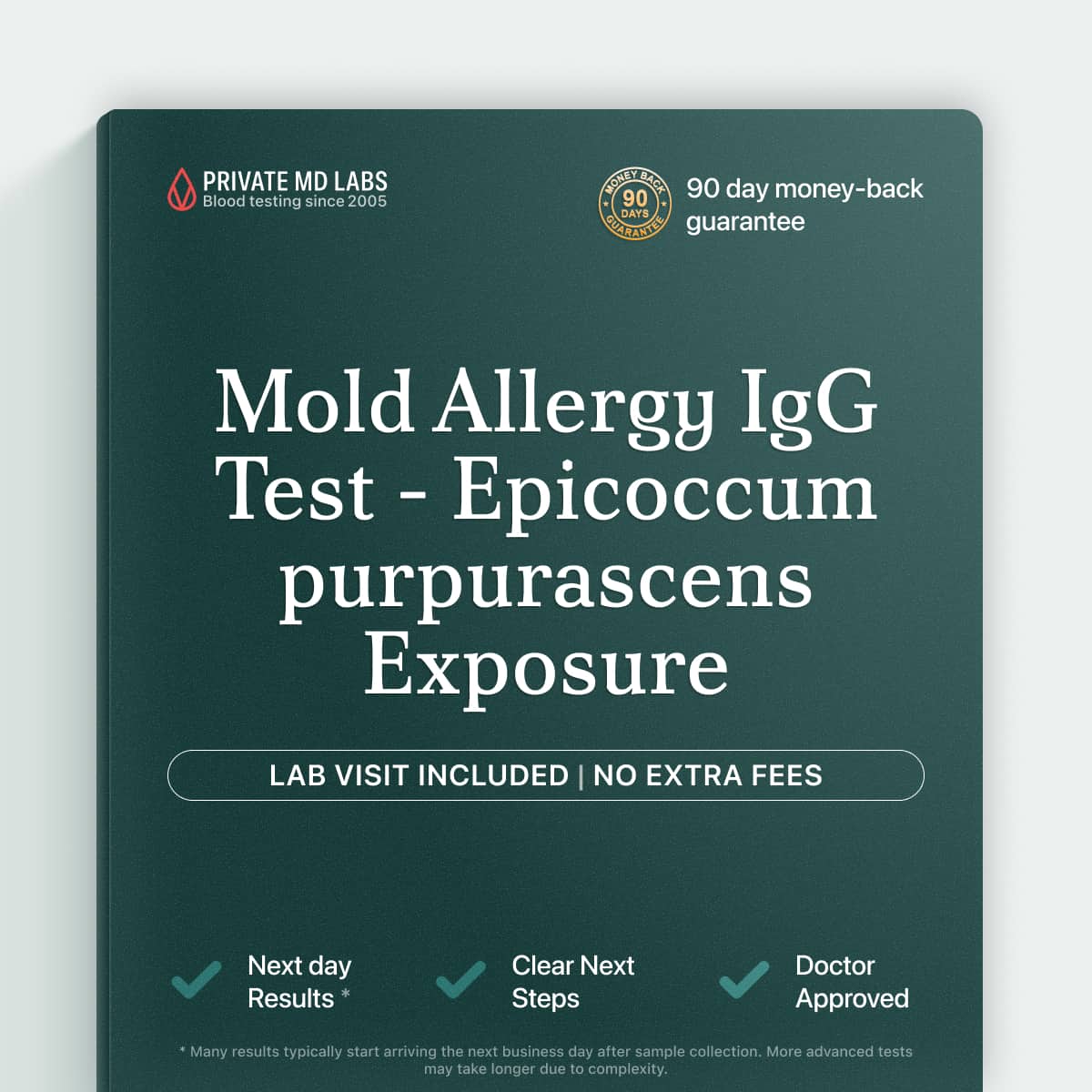 Allergen IgG test for mold sensitivity to Epicoccum purpurascens fungus