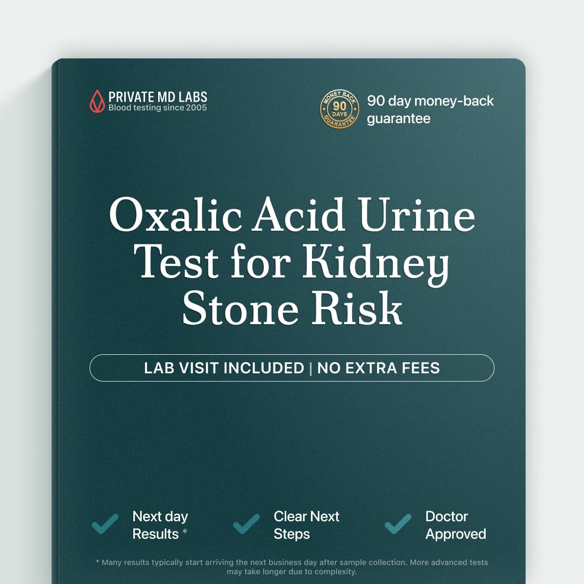 Urine oxalic acid test for kidney stone risk and hyperoxaluria screening