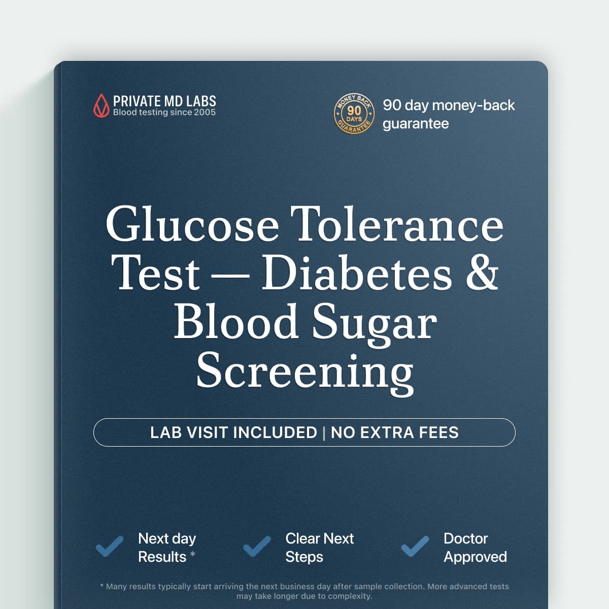 Glucose tolerance test for diabetes screening and blood sugar metabolism check