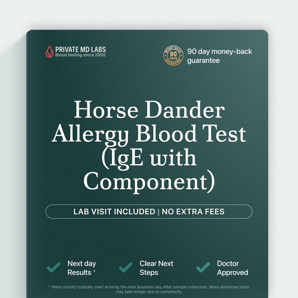 Horse dander IgE allergy test for people with pet-related respiratory symptoms