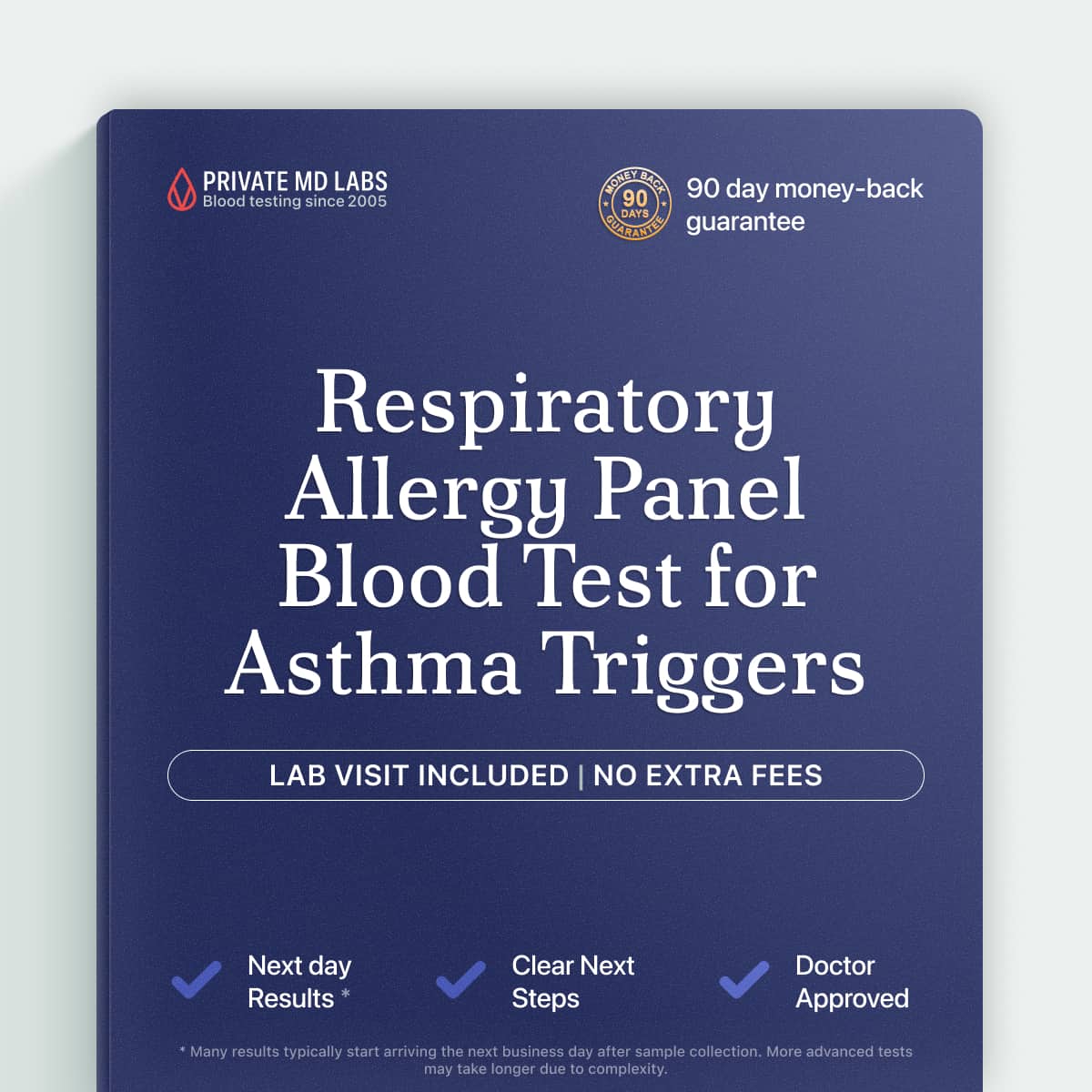 Respiratory allergy panel testing for asthma, rhinitis, and pet or pollen allergies
