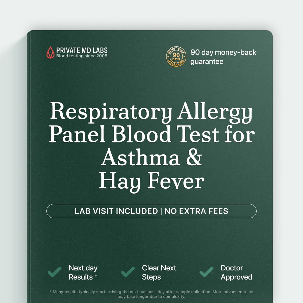 Respiratory allergy IgE blood test for asthma, hay fever, and pet allergy symptoms