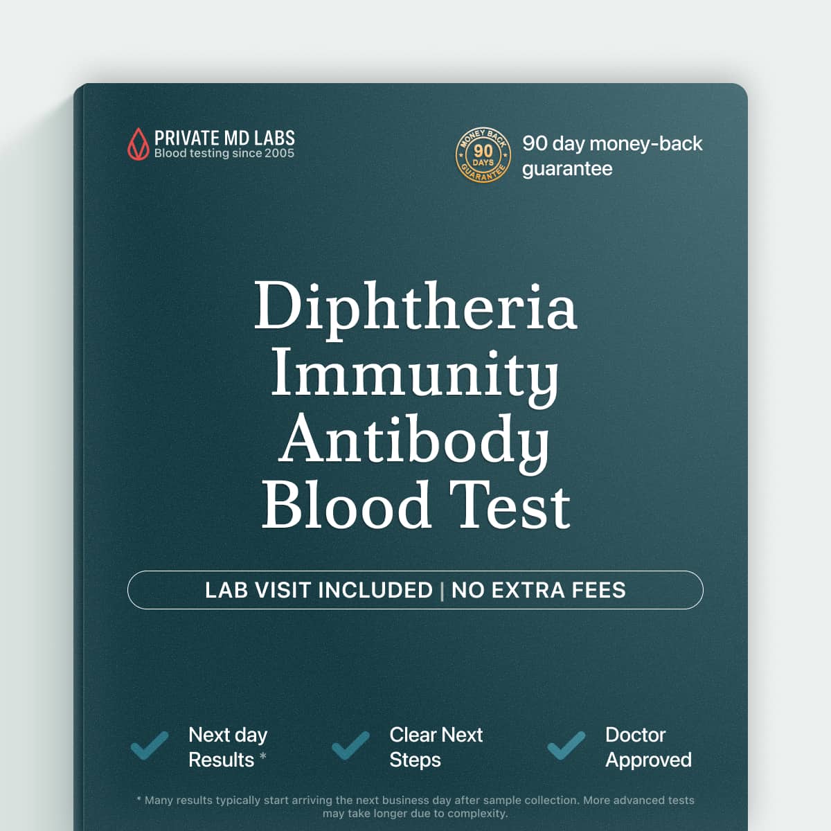Diphtheria antitoxoid antibody test to confirm immunization protection levels