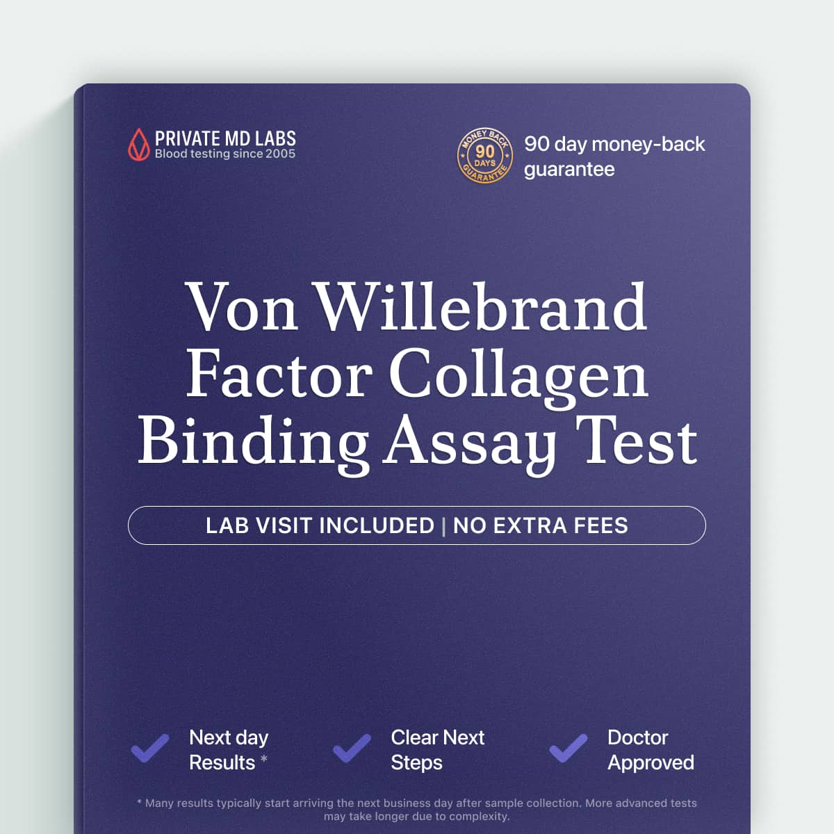 Specialized bleeding disorder test for those with von Willebrand disease symptoms or family history