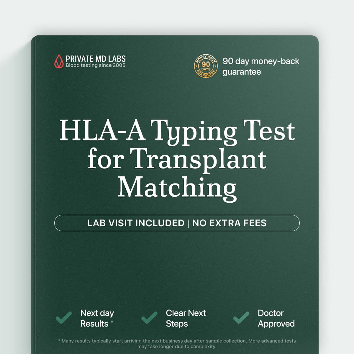 HLA-A typing test used for transplant matching and family genetic screening