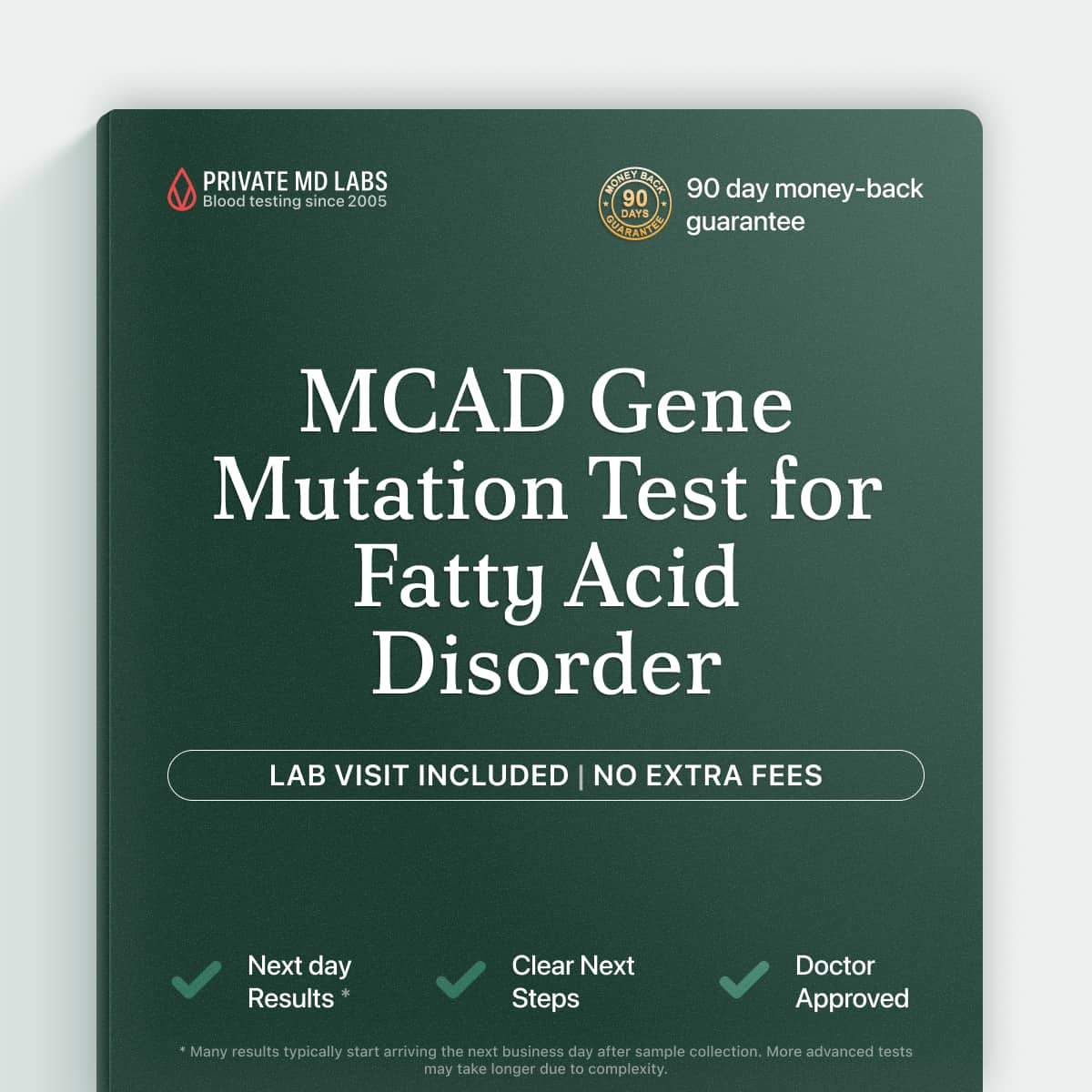 Genetic mutation test for families checking inherited MCAD metabolic disorder risk