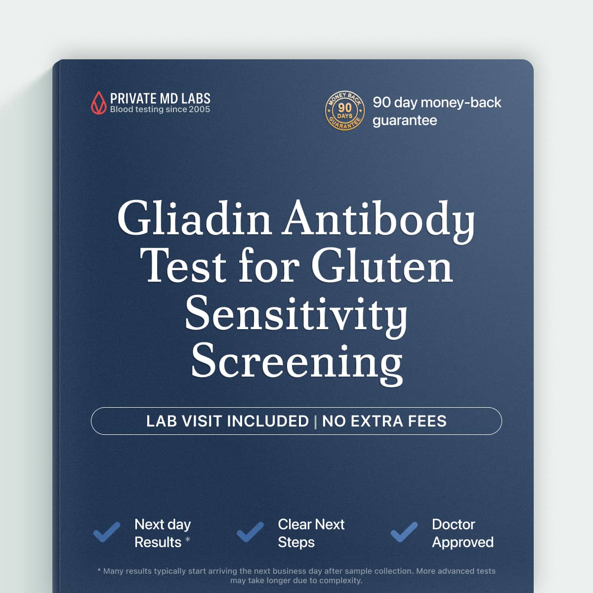 Gliadin antibody test for gluten sensitivity and celiac disease screening