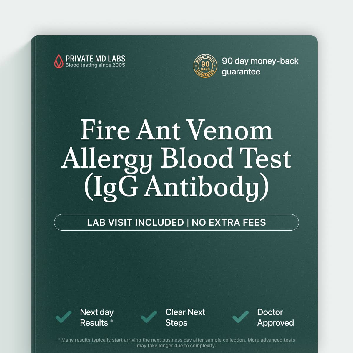Fire ant venom IgG antibody test for diagnosing allergic reactions to stings