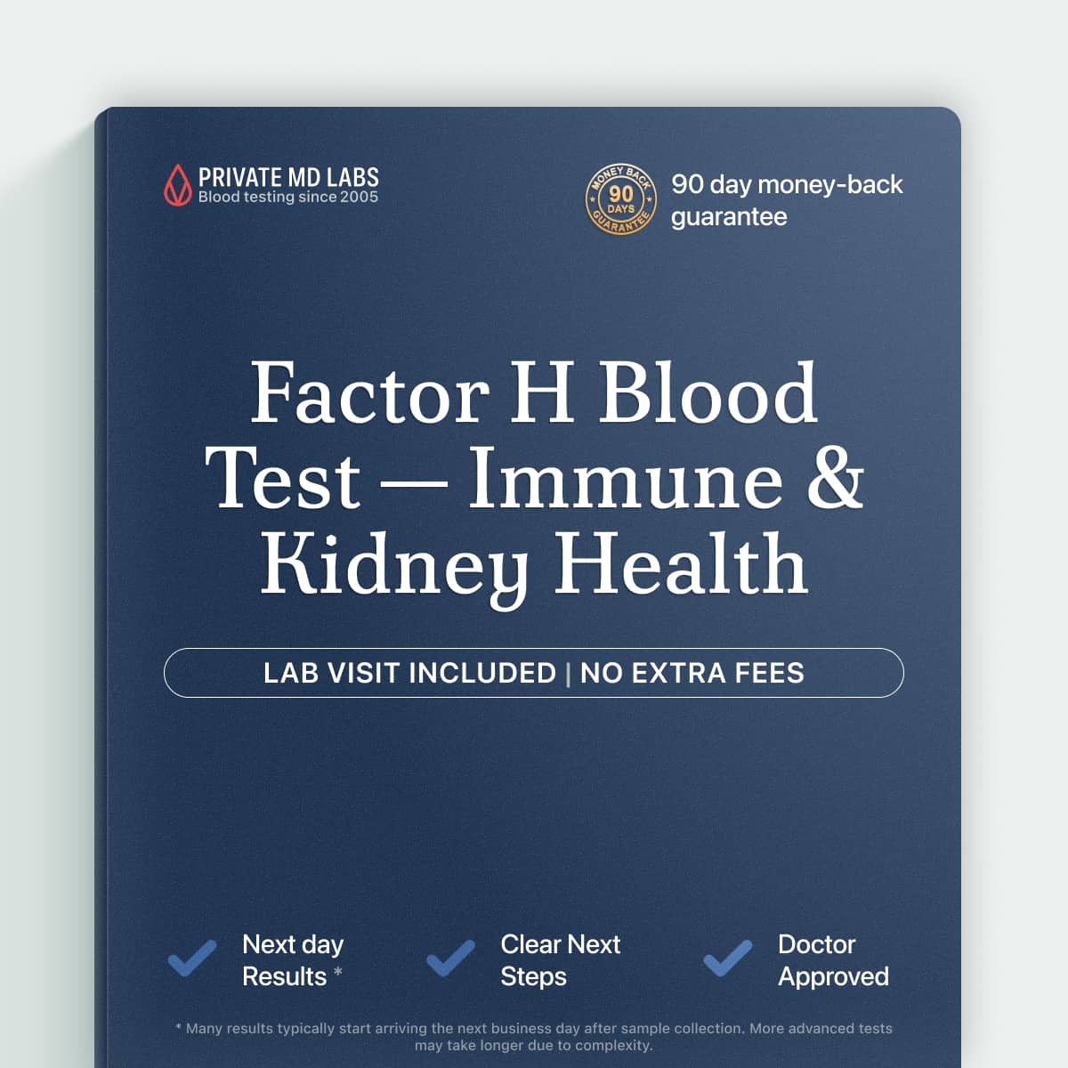 Factor H blood test for immune and kidney health screening in at-risk families