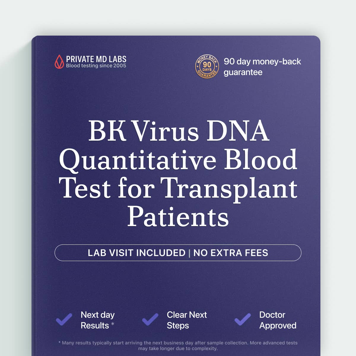 BK virus DNA test for kidney transplant recipients monitoring transplant health