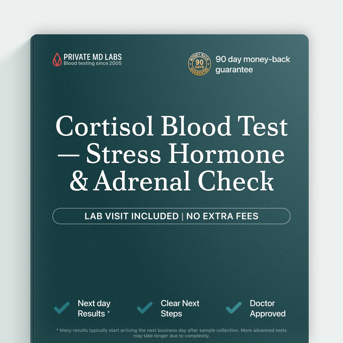 Cortisol blood test for adults with stress, fatigue, or adrenal symptoms