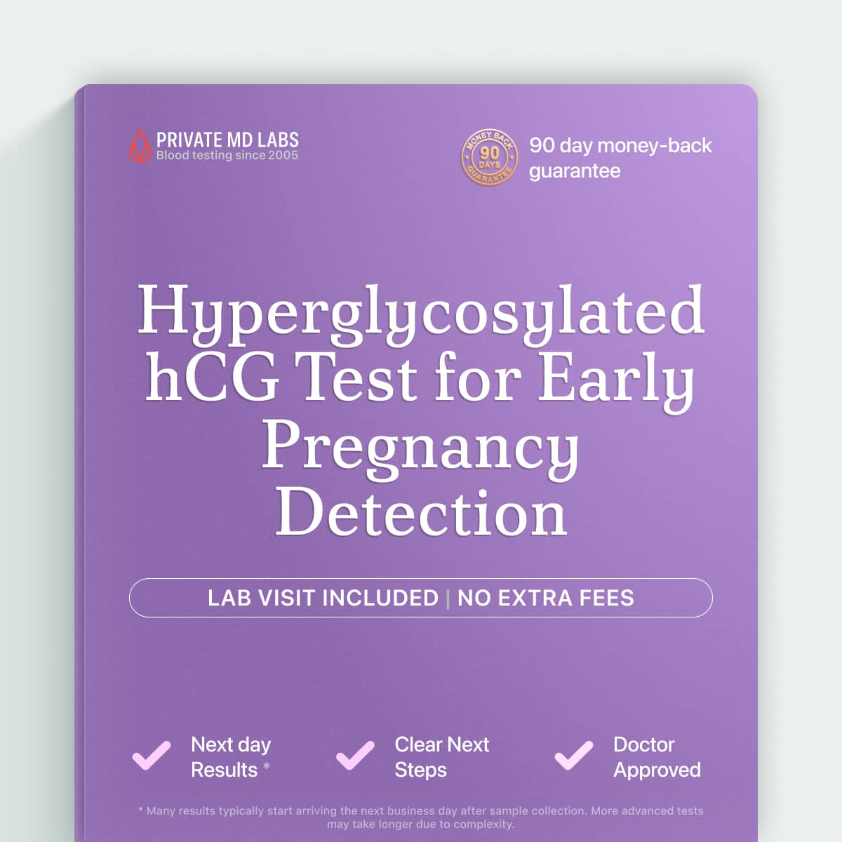 Early pregnancy detection test measuring hyperglycosylated hCG for women trying to conceive