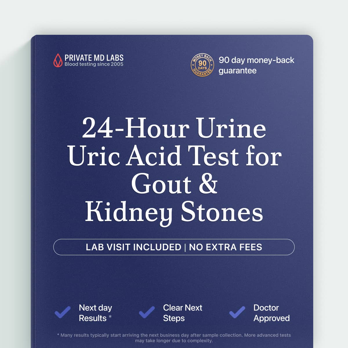 24-hour urine uric acid test for gout, kidney stones, and metabolic health checks