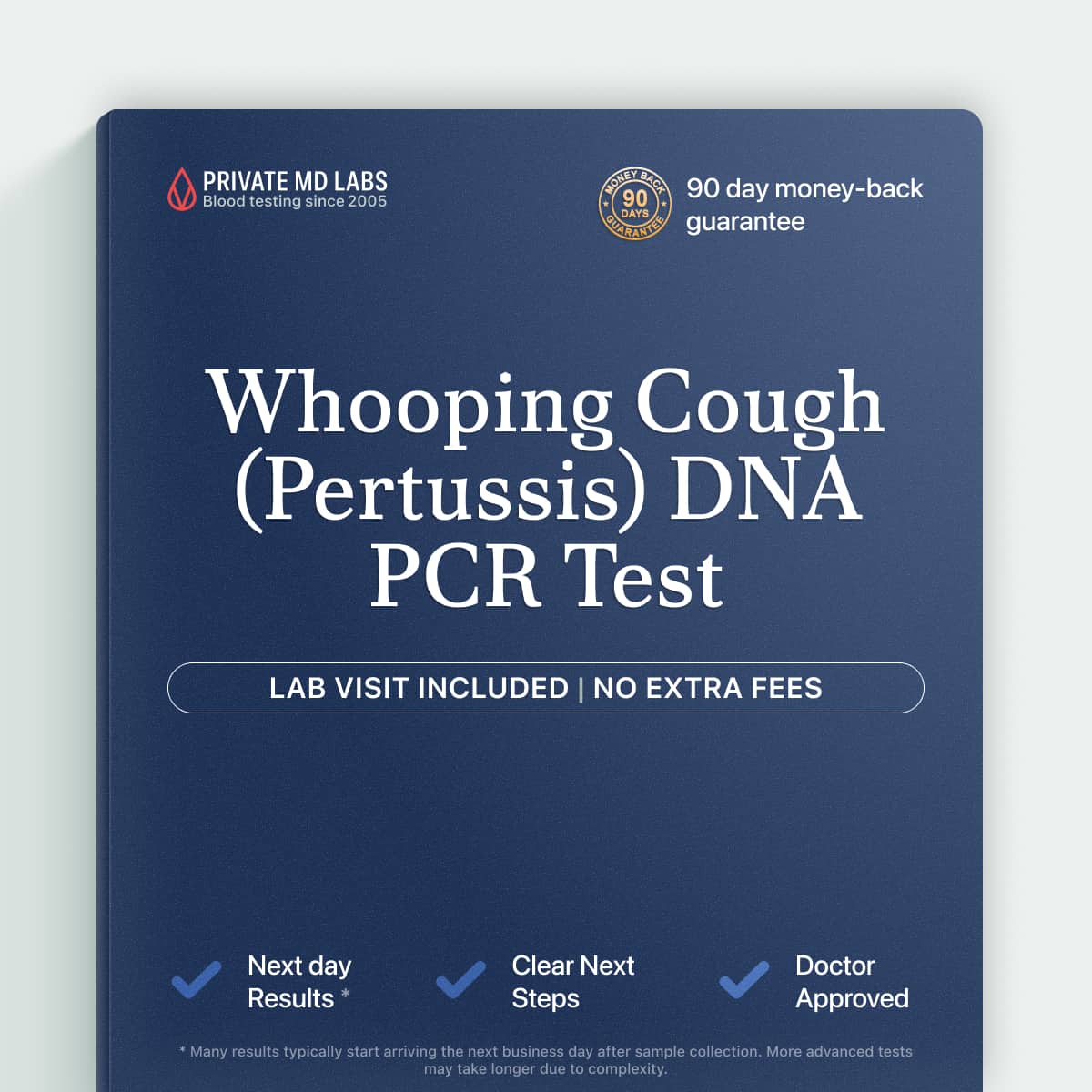 PCR test for whooping cough symptoms like persistent cough in family members