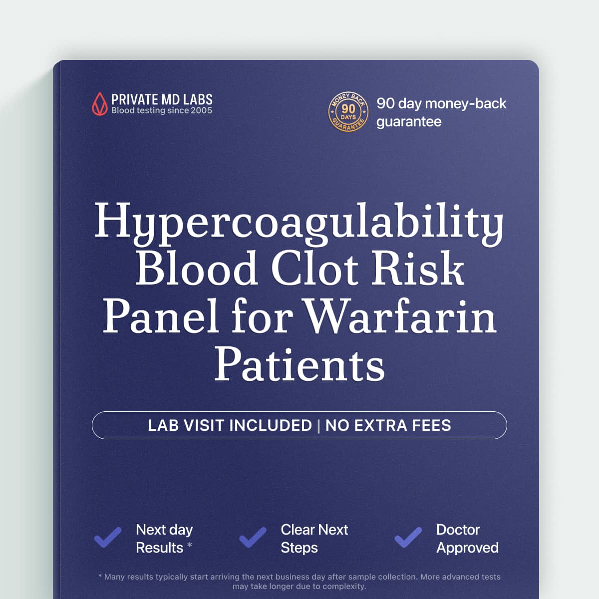 Hypercoagulability panel for patients on warfarin with personal or family clotting history