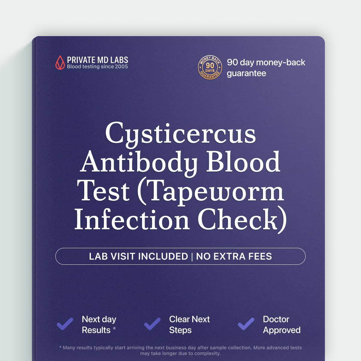 Cysticercus IgG antibody test for possible tapeworm infection or neurocysticercosis symptoms