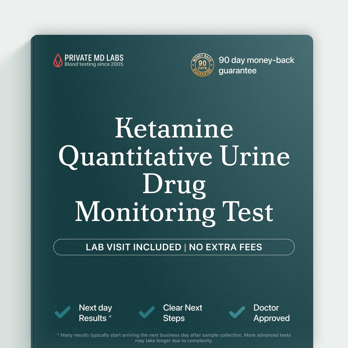 Quantitative urine test monitoring ketamine use for treatment compliance and safety