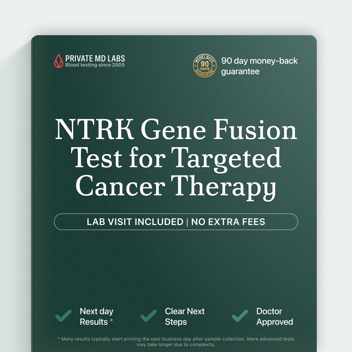 Genomic cancer test detecting NTRK gene fusions to guide targeted tumor treatment