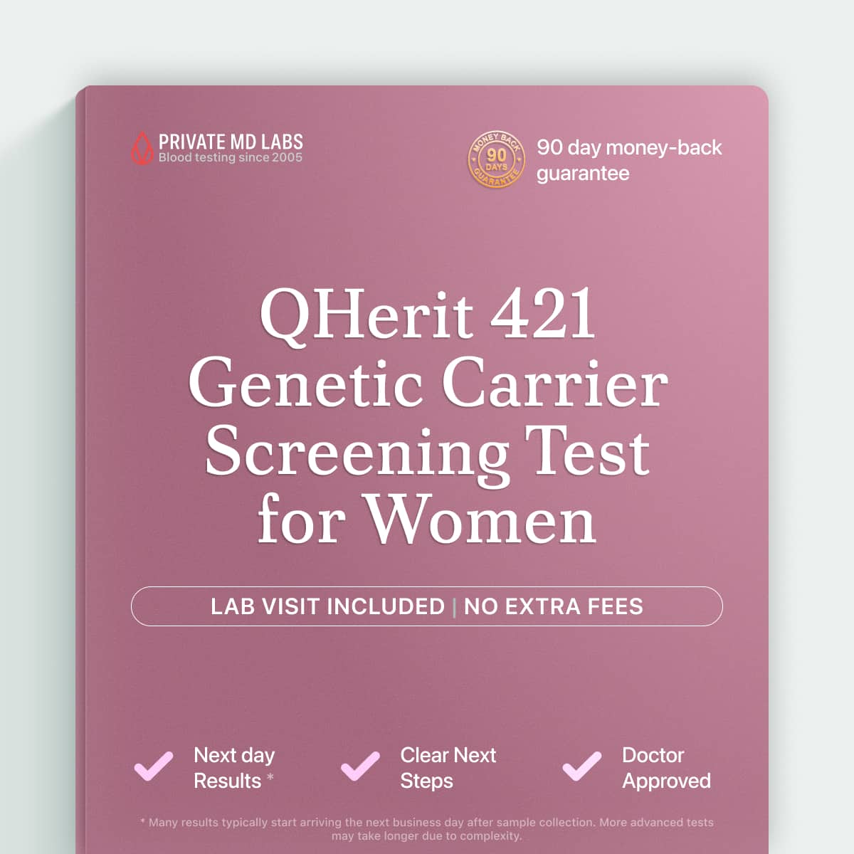 Carrier screening panel for women planning pregnancy, checking 421 inherited conditions