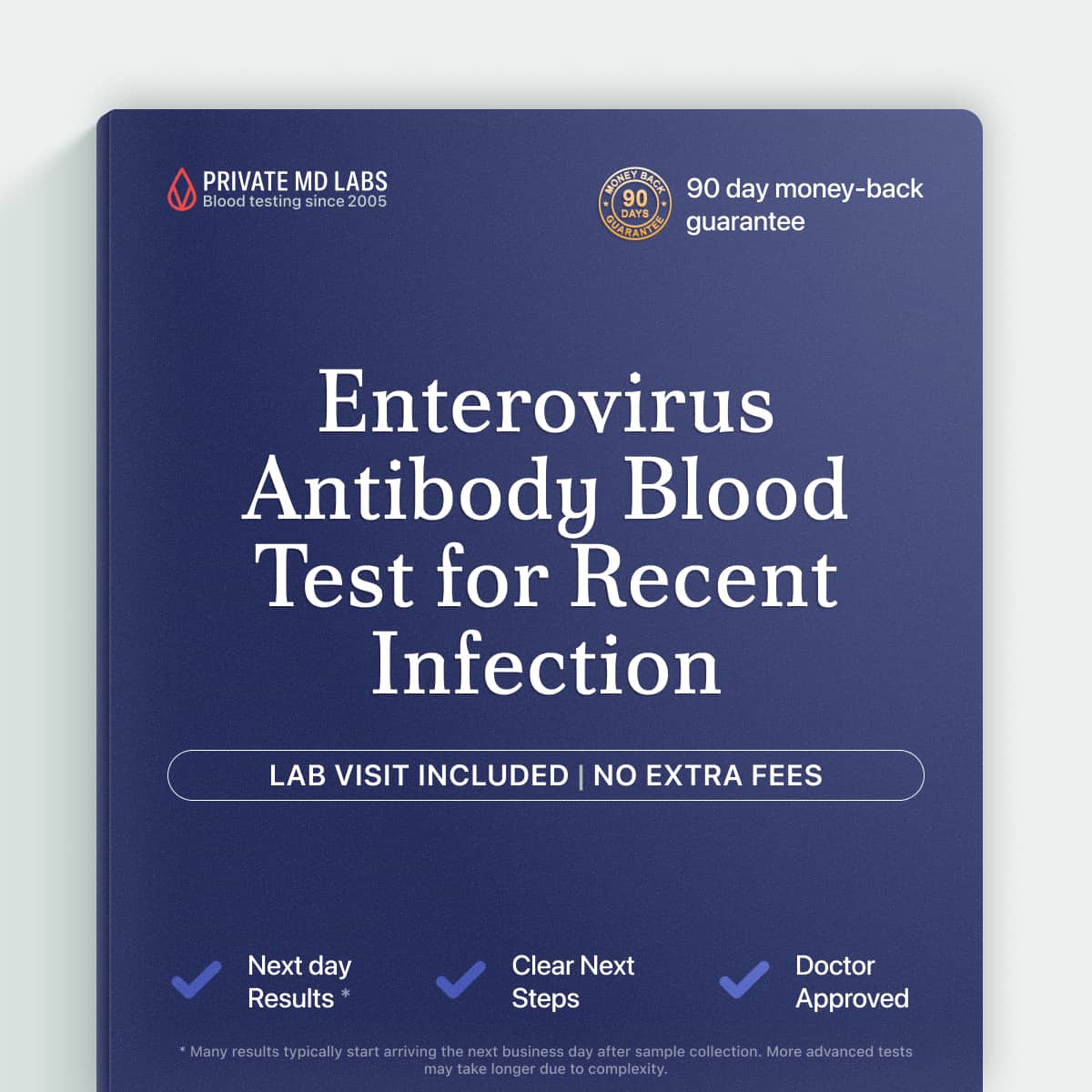 Enterovirus antibody blood test for diagnosing recent enterovirus infection symptoms