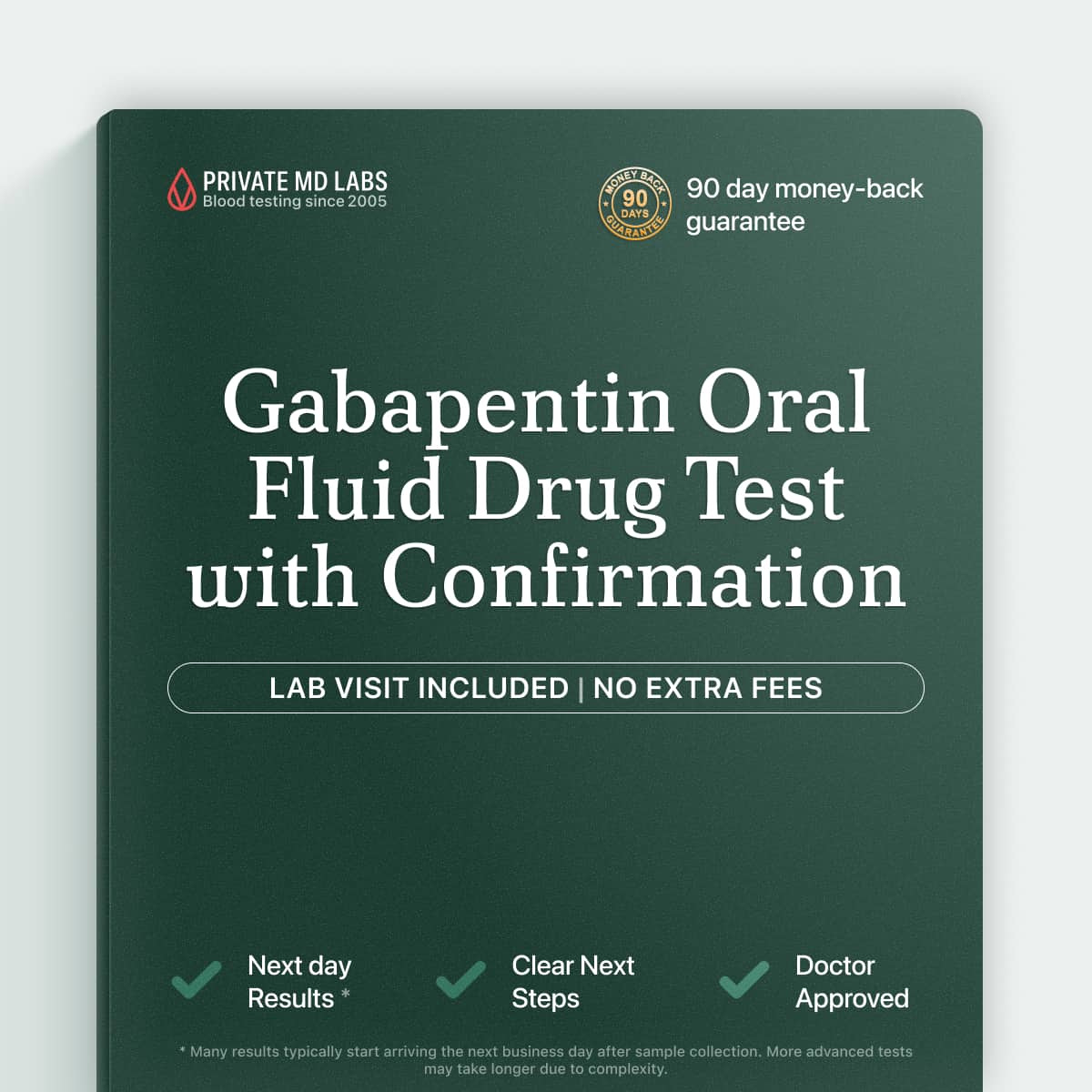 Oral fluid drug test for Gabapentin use detection and confirmation