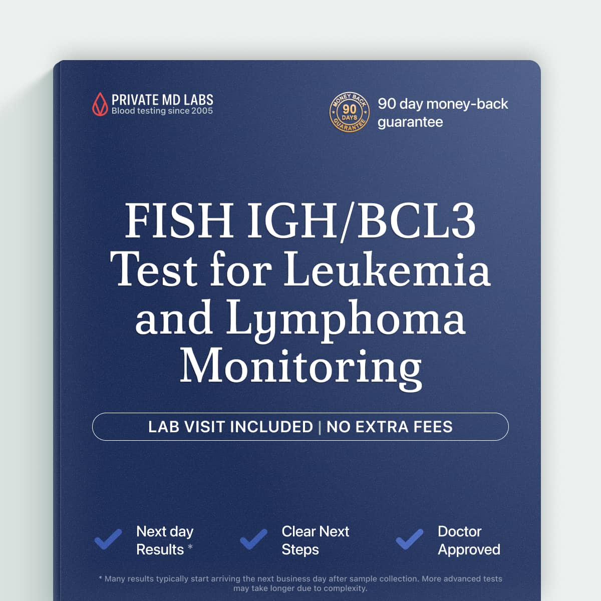 FISH IGH/BCL3 test for tracking CLL/SLL leukemia and lymphoma treatment response