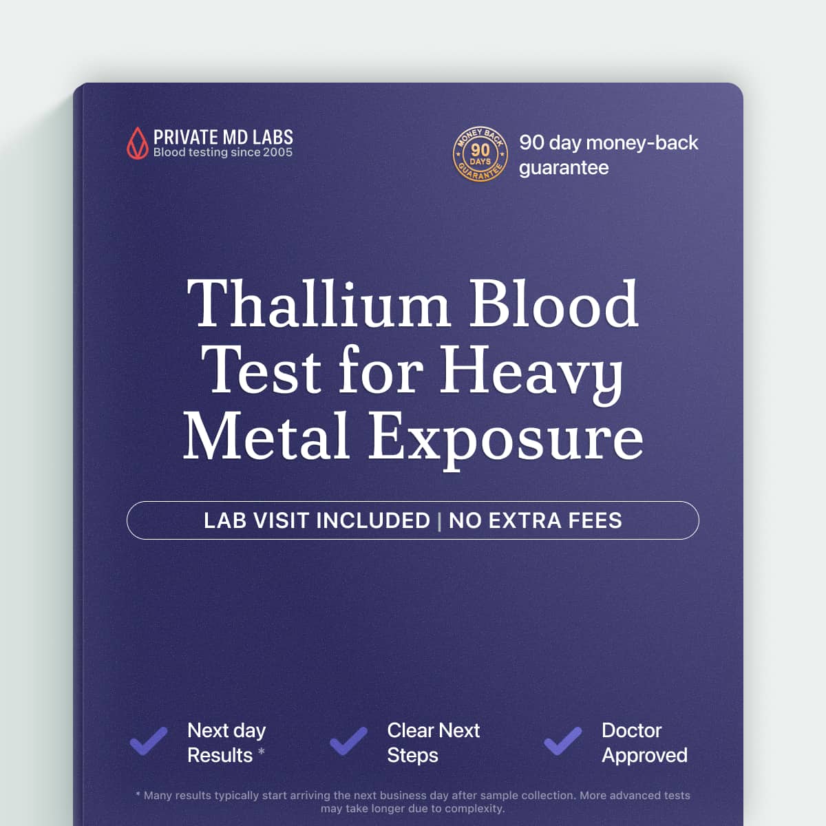 Thallium blood test for suspected heavy metal exposure or poisoning symptoms