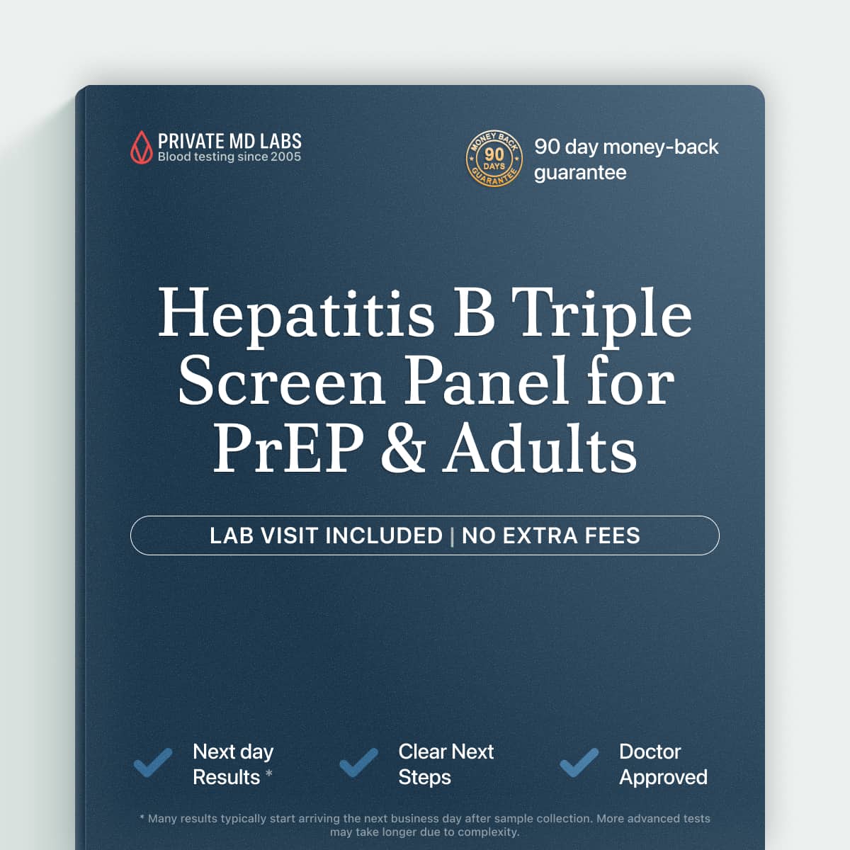 Hepatitis B triple screen panel for adults, PrEP users, and pregnant persons