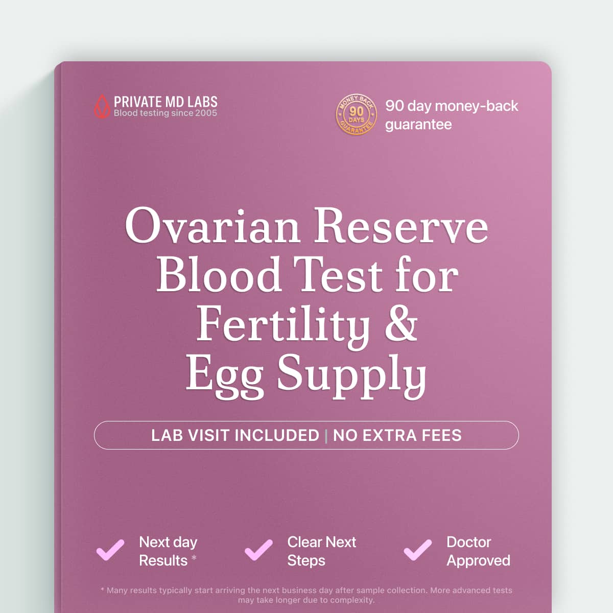 Ovarian reserve fertility test for women assessing egg supply and IVF planning