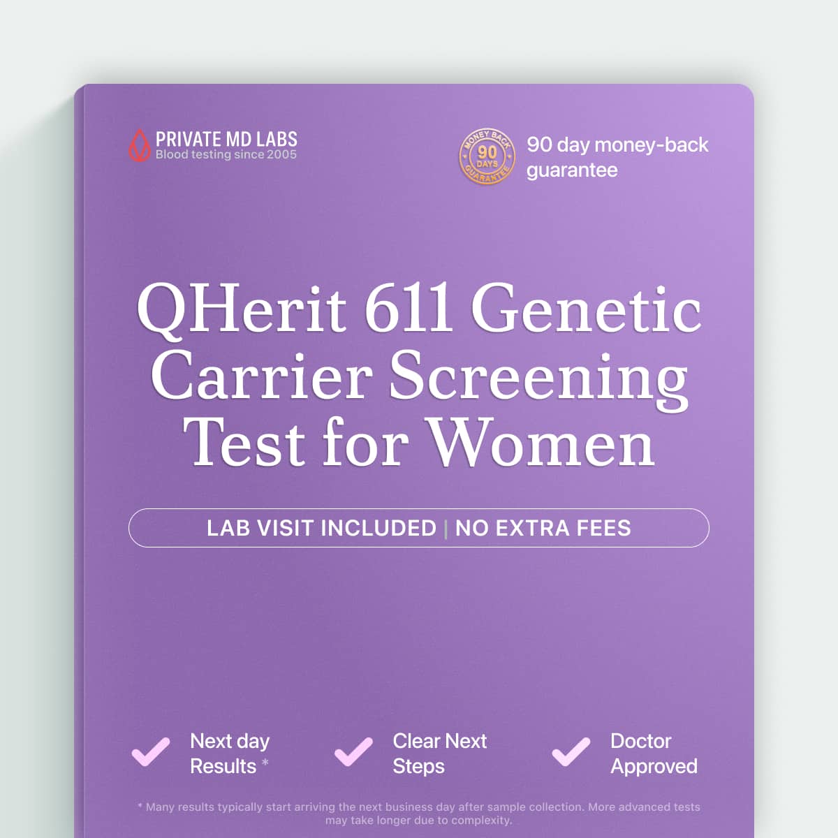 Carrier screening panel for women planning pregnancy, covering 611 inherited conditions