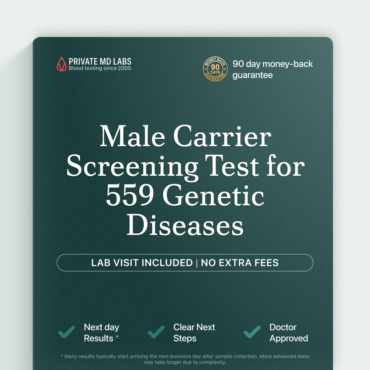 Carrier screening for men planning a family to detect 559 inherited genetic conditions