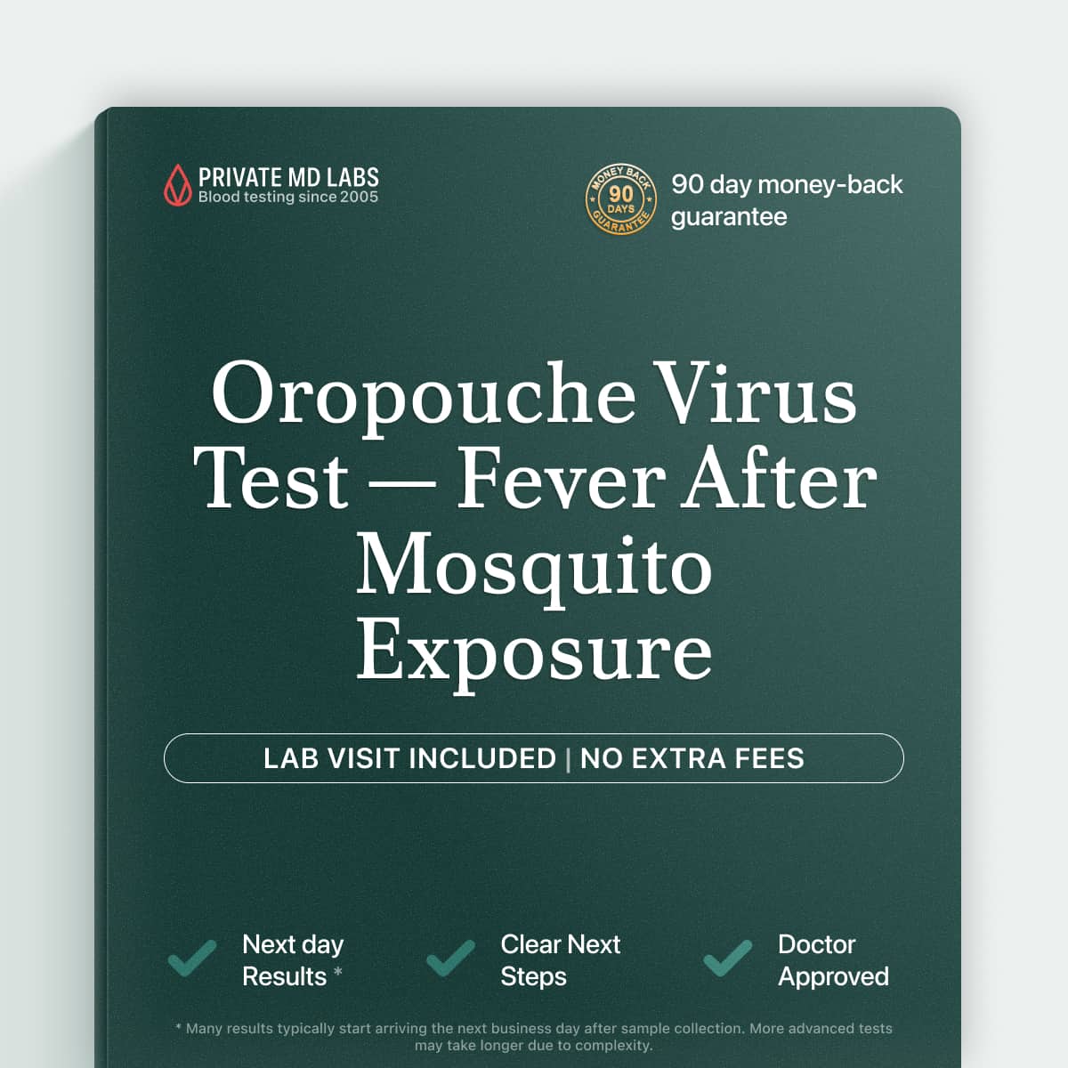 Oropouche virus RNA PCR test for travelers with fever after mosquito exposure