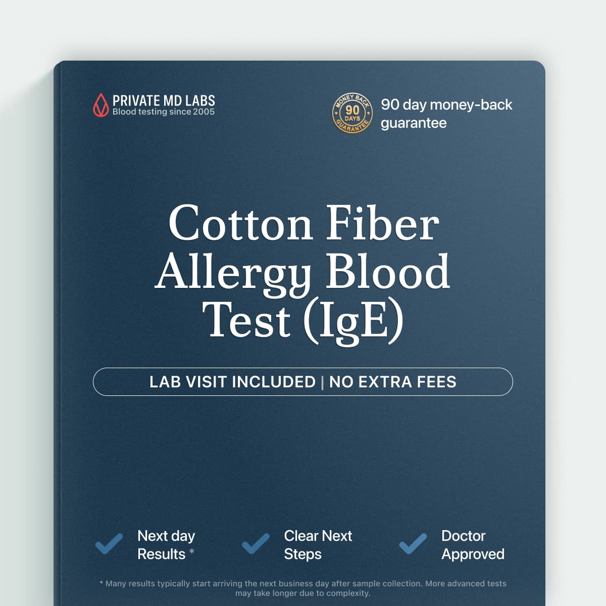 Cotton fiber allergy IgE blood test for people with skin or respiratory reactions