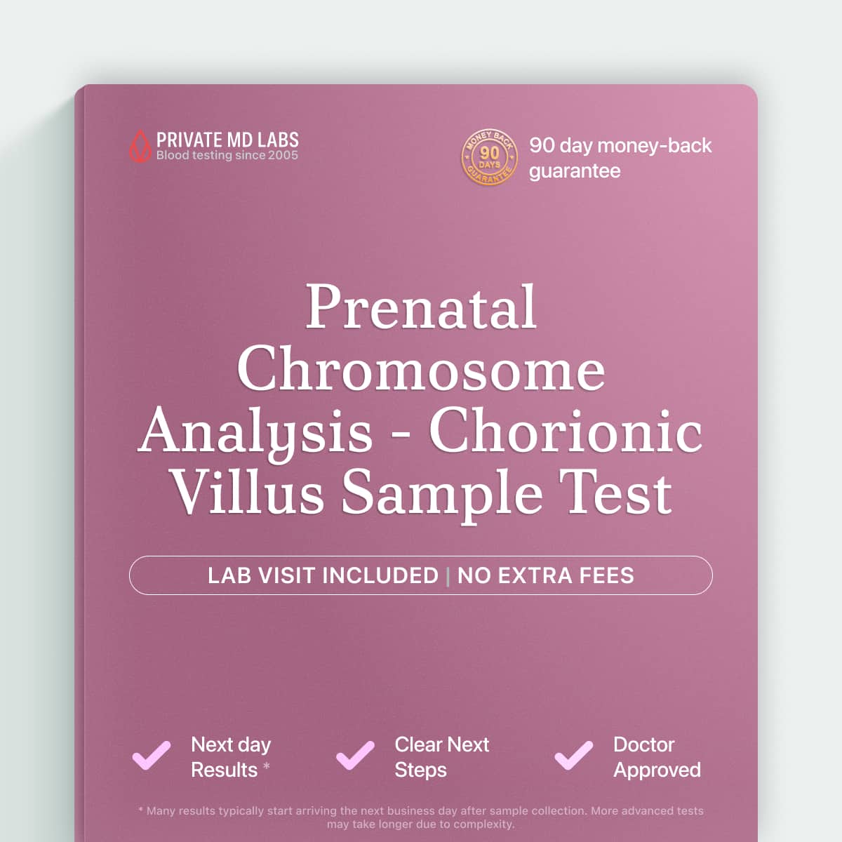 Prenatal chromosome test for expecting parents checking fetal genetic health