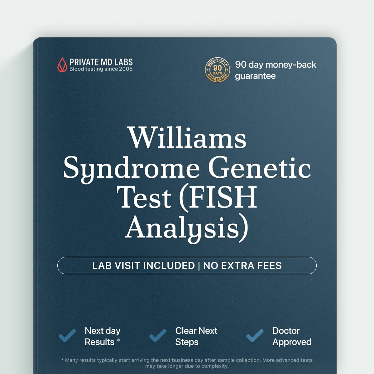 Genetic FISH test for Williams syndrome in families with developmental concerns