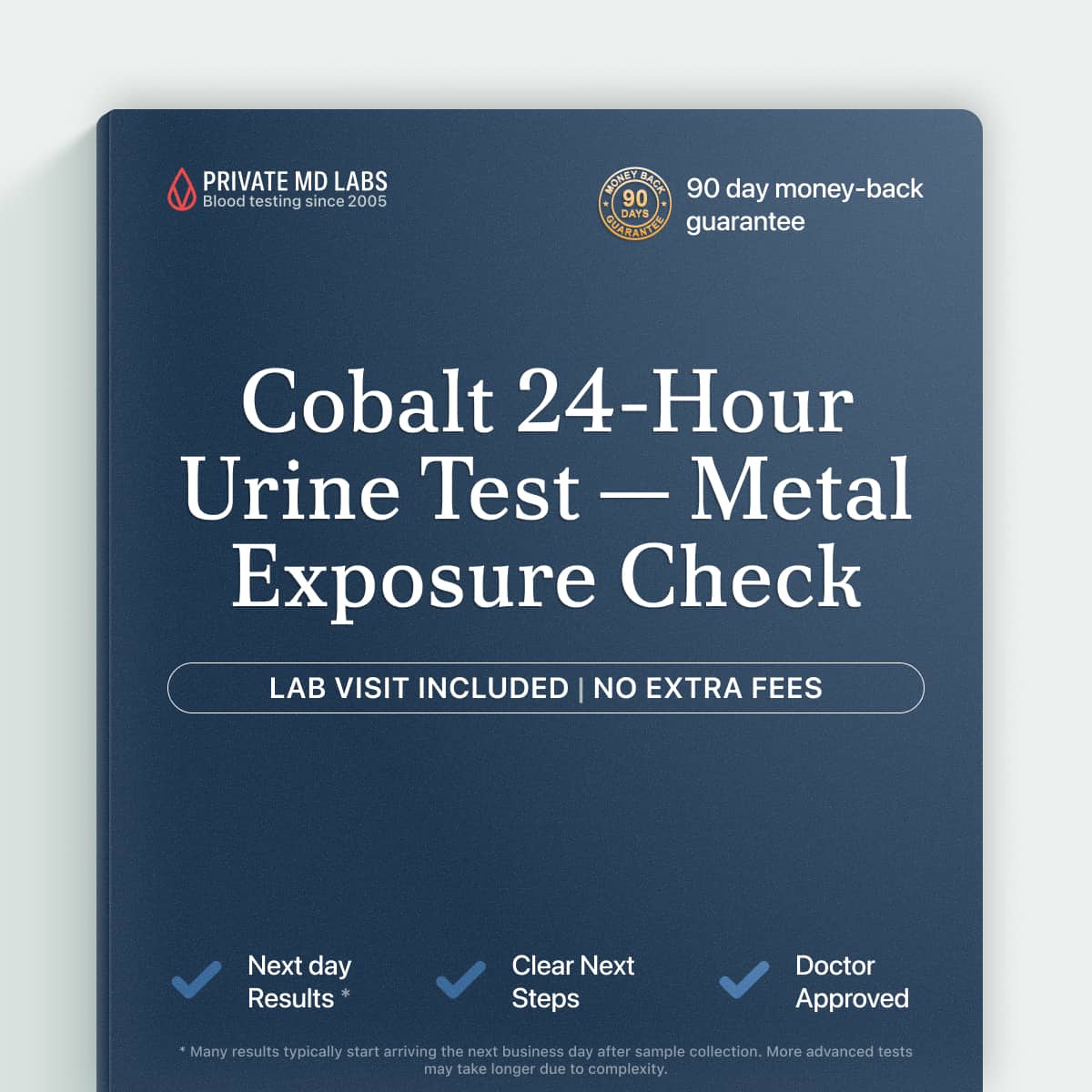 24-hour urine cobalt test for workers checking industrial metal exposure levels
