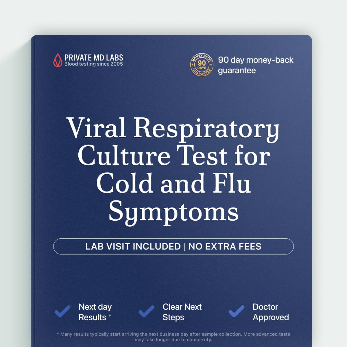 Rapid viral respiratory culture test for diagnosing flu-like illness symptoms